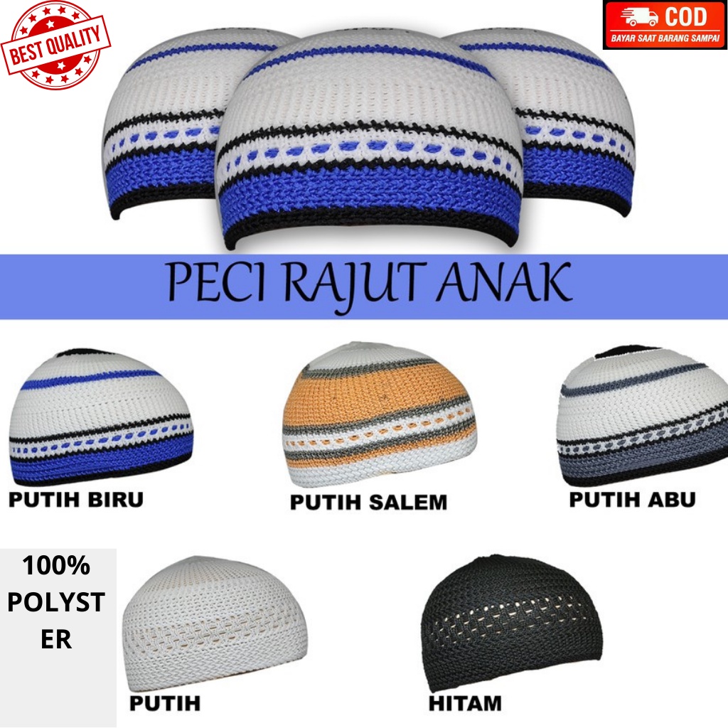 Peci Rajut Anak / Kopiah Rajut Anak / Peci Rajut Muslim / Peci Rajut Anak Polos