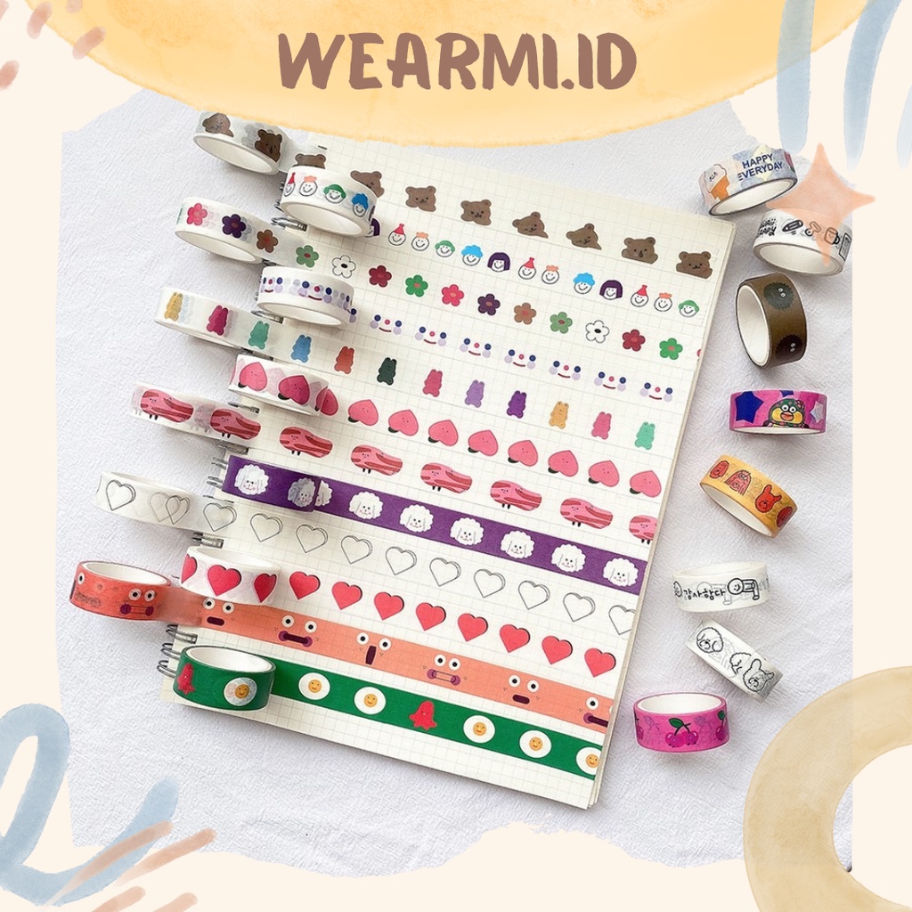 

1 Roll Washi Tape Variasi Lucu Aesthetic Scrapbook Jurnal Bujo DIY stiker - w19