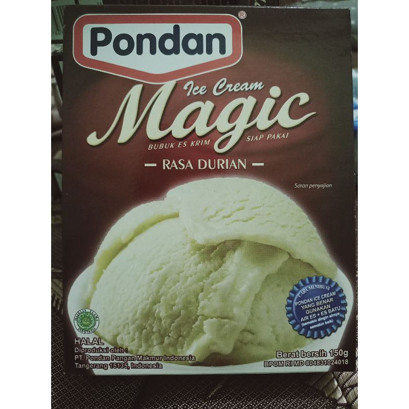 

Pondan ice cream Magic bubuk Rasa Durian