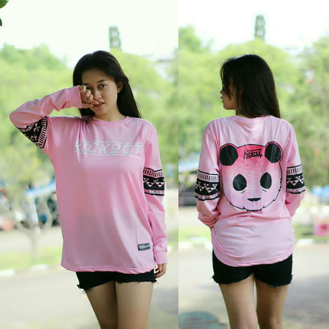 Diskon Kaos Kickout Pink / Kaos Distro / Longsleeve Kickout Apparel Terbaru