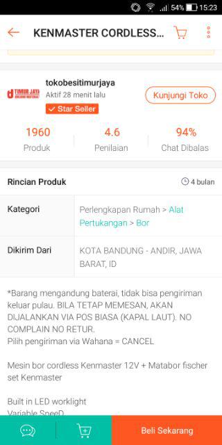 Kenmaster Modern Cordless 12v Mesin 10 Mm Bor Drill