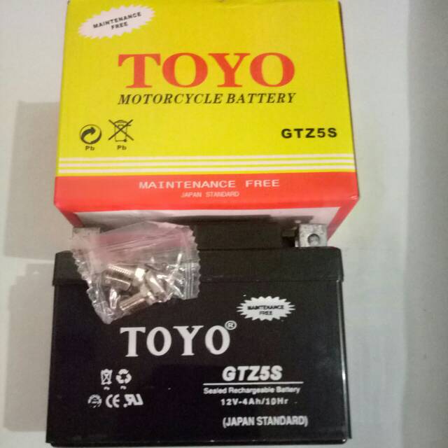 ACCU/AKI KERING MOTOR TOYO GTZ.all matic beat, mio, vario