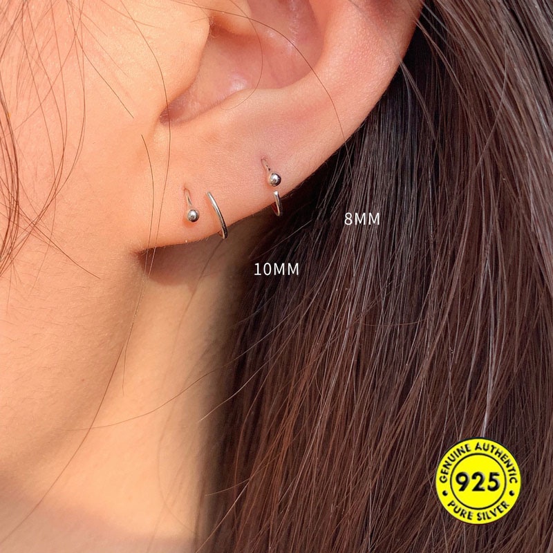 Anting Hoop Bahan S925 Silver