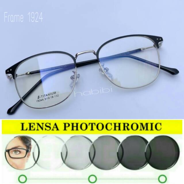 Frame kacamata minus anti radiasi | kacamata photocromic | kacamata oval 1924