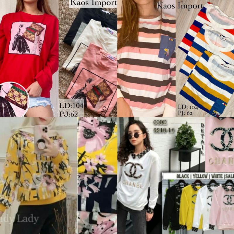 Kaos Import Wanita Lengan Panjang