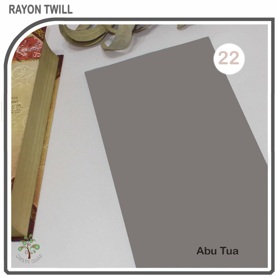 Multi kain rayon twill viscose sakura polos premium quality soft lembut tebal harga eceran-22 abu tua