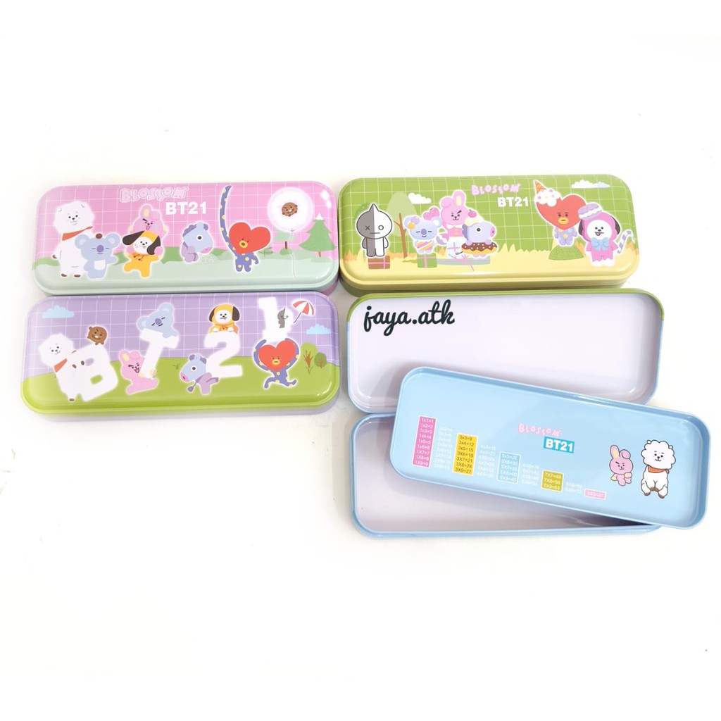 

TEMPAT KOTAK PENSIL KALENG 2 SUSUN BTS BT21 KARAKTER ANAK LUCU PEN CASE KALENG BTS