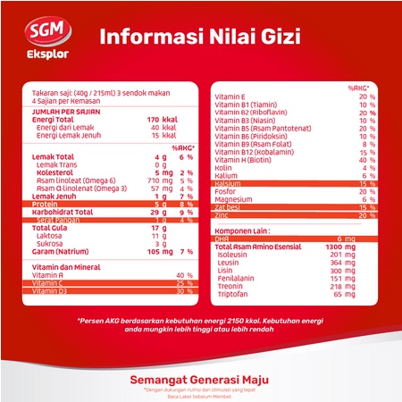 SGM EKSPLOR 3+ VANILA MADU 900 GR SGM 3 900 GR