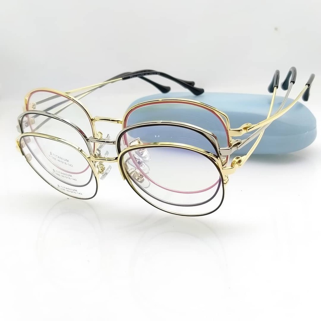 [TERLARIS] PAKET PHOTOCROMIC KACAMATA BERUBAH WARNA 1308 FASHION WANITA PRIA VINTAGE FRAME OPTIk