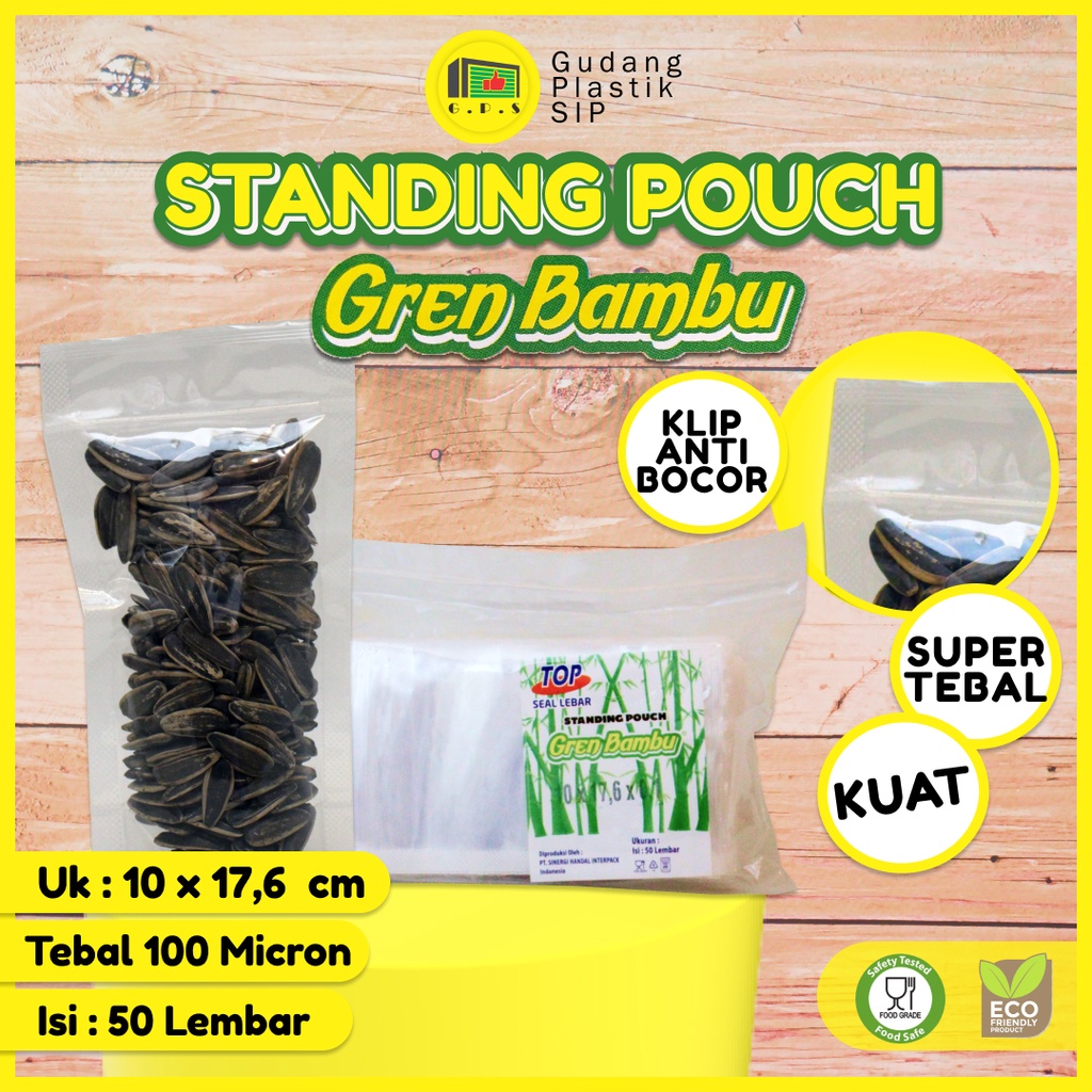 PLASTIK STANDING POUCH 10X17 CM / PLASTIK KLIP BERDIRI ISI 50