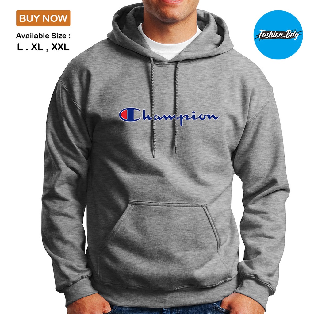 Jaket Sweater  Hoodie Champion Cotton Fleece Tebal UK M L XL XXL