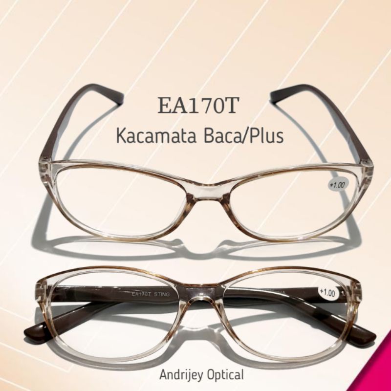 Kacamata Baca Wanita | Oval Coklat | Lensa Plus | STING EA170T | +1.00 s/& +3.00