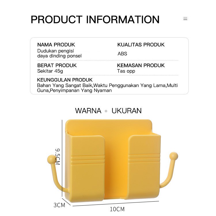 Holder Cas carger Hp Tempel Dengan Gantungan Tempat Remot Dinding Tatakan Hp Di Tembok Hook Holder Multifungsi holder handphone HOLDER Wadah penyimpanan remote tv ac tempel dinding box tempat hp new aksesoris interior rumah home