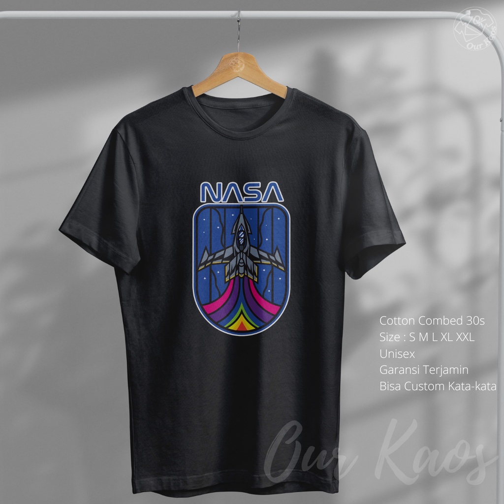 Kaos Nasa Pria Dewasa Distro Gambar Logo Pesawat Aerospace Murah Keren Original T-shirt Oblong Cowok