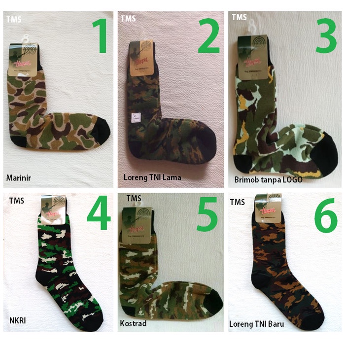 [good fabric] Kaos Kaki Tebal Motif Loreng-Kopassus-Marinir-Kostrad-Brimob [Sepatu]
