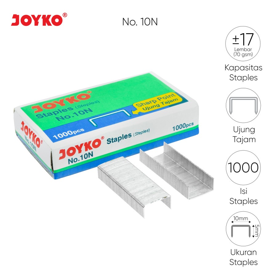 

Staples Isi Stapler Refill Stapler Joyko No. 10 1 Box 1000 Pcs - No.10N