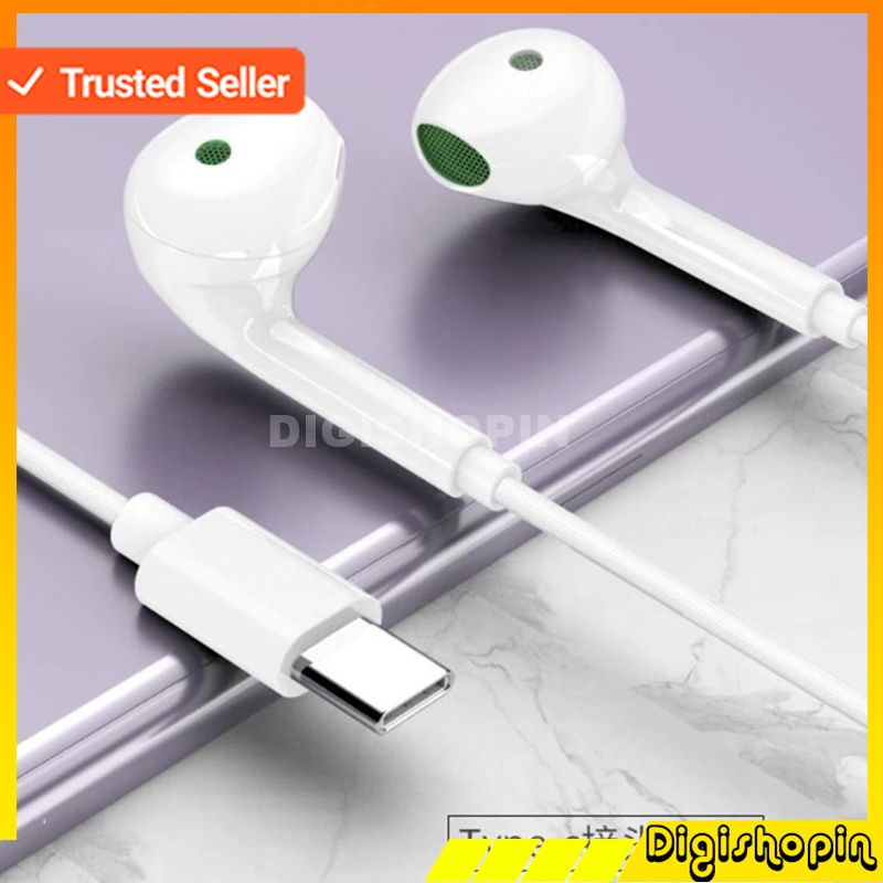 Headset Earphone Type C Dengan Mic / Earpods Earphone Headset In-Ear USB Type C with Mic