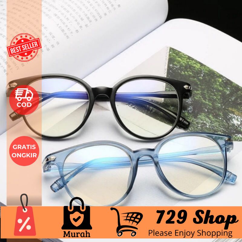 Kacamata Anti Radiasi Lensa Transparan Wanita Pria Frame Ringan / Sunglasses Import Korea / Kacamata Gaul Import Best Seller