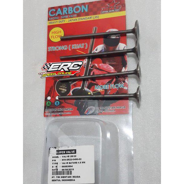 Terlaris Klep Brt Carbon 25 - 22 Mm 4.5 Mm Jupiter Mx - Vixion - Satria Fu