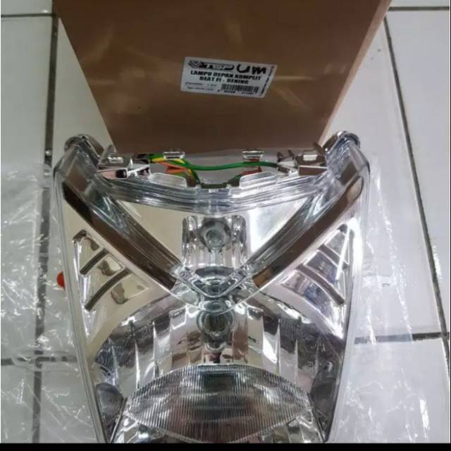 Headlamp reflektor lampu depan beat fi 2013 2015 assy kumplit plus soket lampu