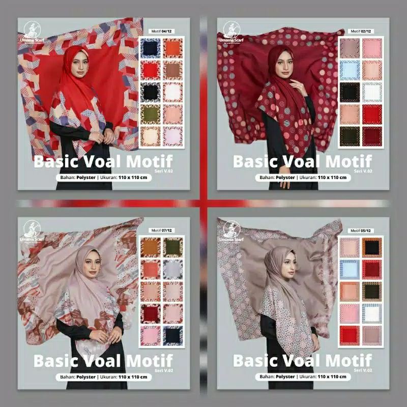 JILBAB SEGI EMPAT UMAMA BASIS VOAL MOTIF