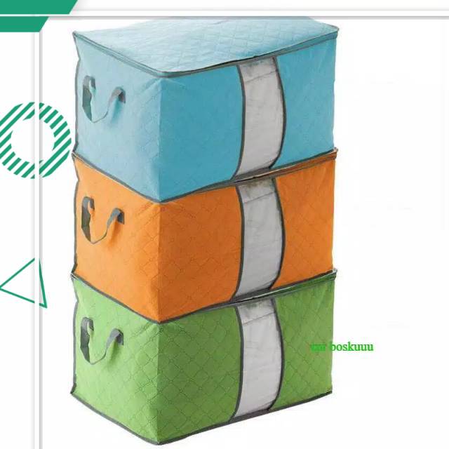 BAMBOO STORAGE BAG BOX TEMPAT PENYIMPANAN SERBAGUNA