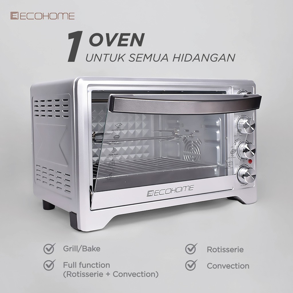 Oven Listrik Kualitas Terbaik Ecohome EOP888 Ukuran 38L Shopee Indonesia