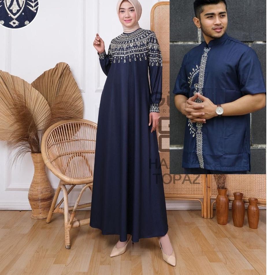 Best unna_store.2019 / Baju Pasangan Muslim Gamis Couple Dan Koko Keluarg Suami Istri Dan Anak Bahan Toyobo Bordir  Kepelan Kekinian Cocok Buat Lebaran Pesta Kondangan