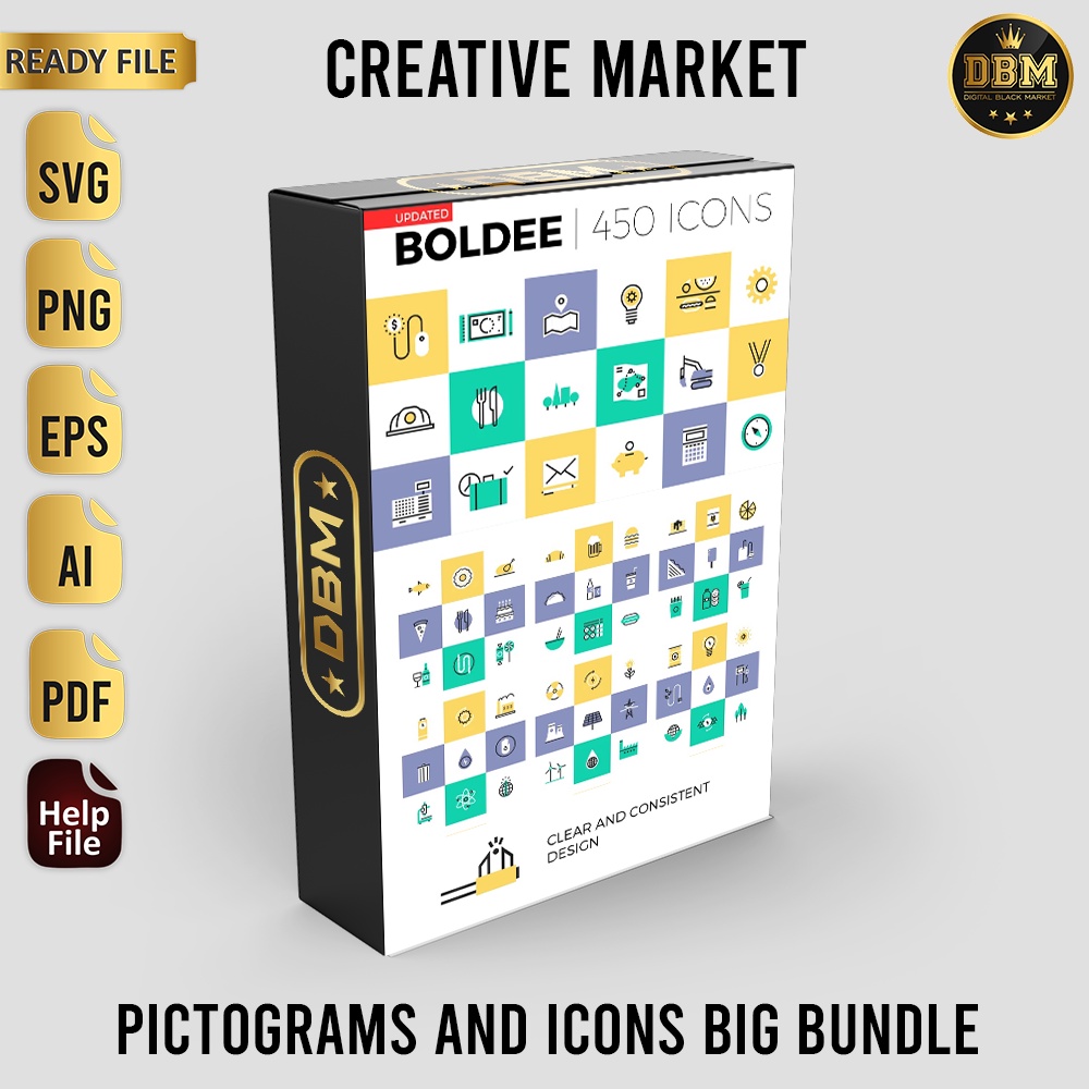 Pictograms and icons big bundle - Vector Designs