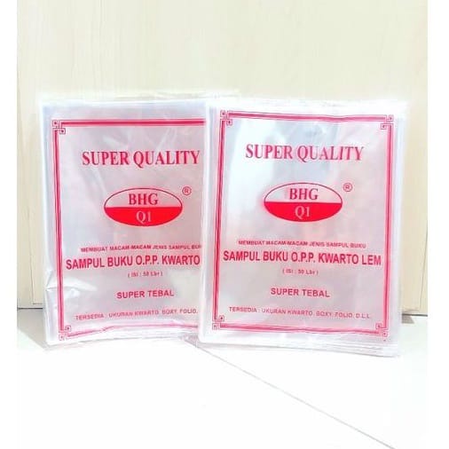 

Sampul Plastik Lem BHG 10PCS Buku Biasa Kwarto SAMPUL BUKU KWARTO