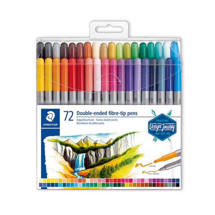

Gramedia Banjarmasin - Staedtler Double Ended Fibre Tip Pens 72 Colours