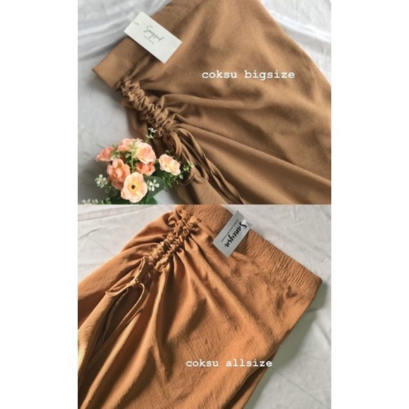 Tamara Skirt - Rok Serut Casual Korean Look -  Midi Maxy  Skirt - Rok Wanita Korean Terbaru - Rok Crinkle-Coksu