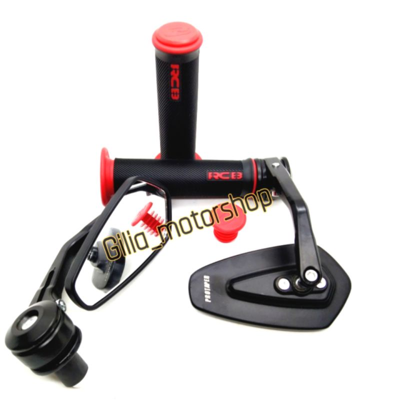 Spion Protaper plus Handgrip Rcb HG55 &amp; HG66 Warna Spion kaca putih Accessories Motor Universal