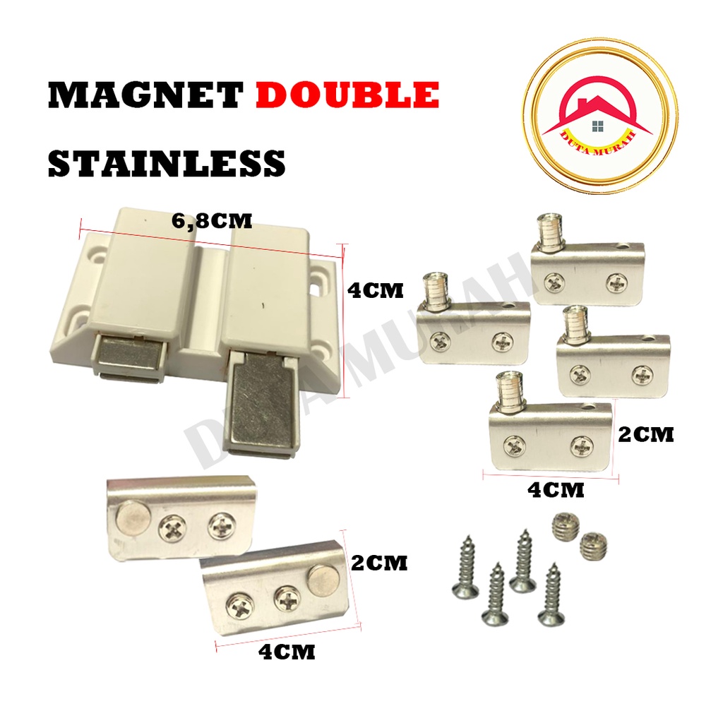 Engsel Kunci Magnet Pintu Kaca SS / Magnet Double / Singel Push Open Pintu Kaca isi ( 1 Set)