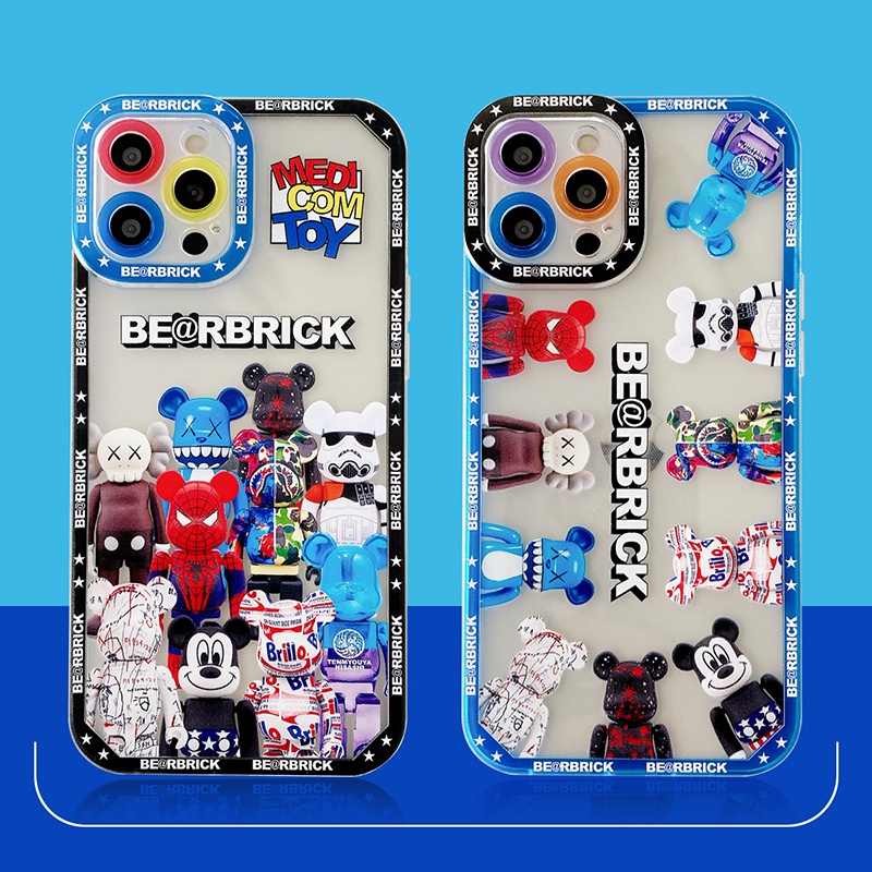 Fashion Violent bear Graffiti Angel eyes Shockproof Soft TPU Phone case IPhone 12 12Pro 12Promax 12mini 11 ProMax X Xs Max XR 7 8 Plus