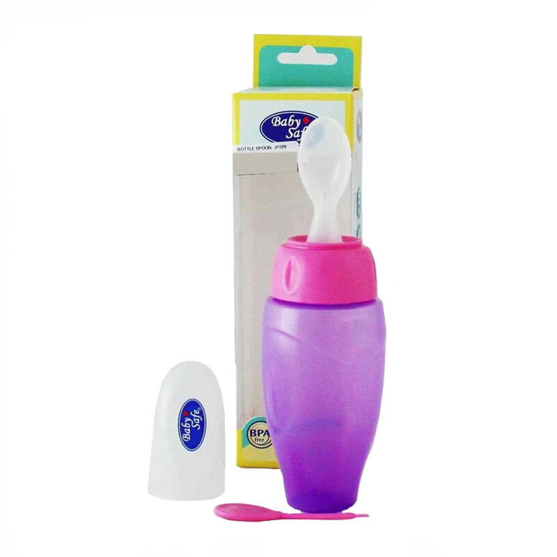 Baby Safe Bottle Spoon Soft Squeeze Botol Sendok Makan Bayi MPASI