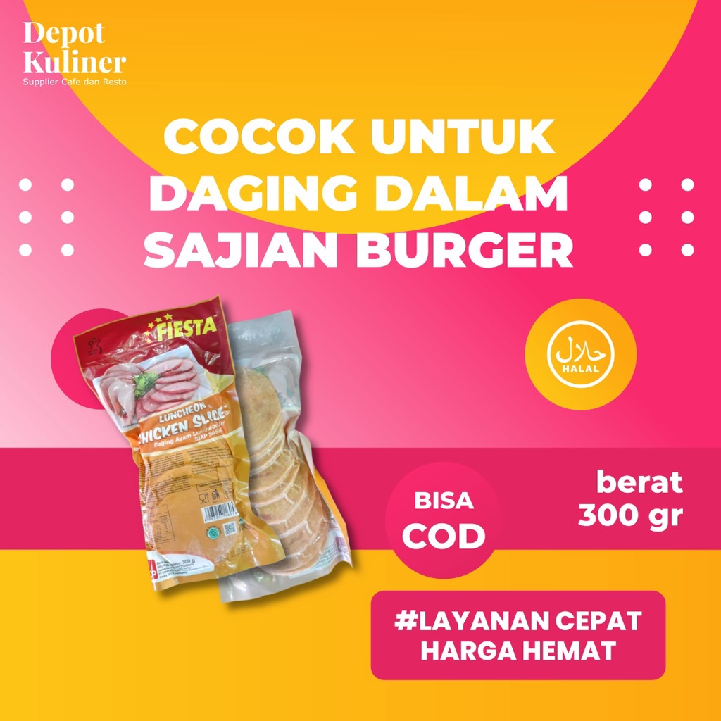 Fiesta Chicken Slice 300gr (10s) Daging Burger Ayam Fiesta