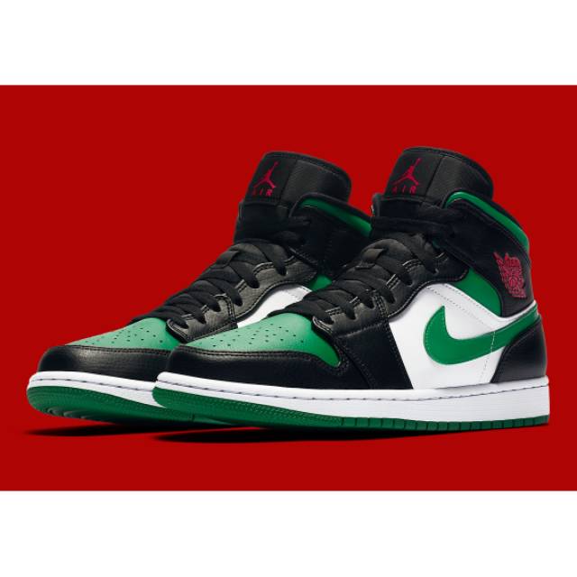 nike jordan 1 mid green toe