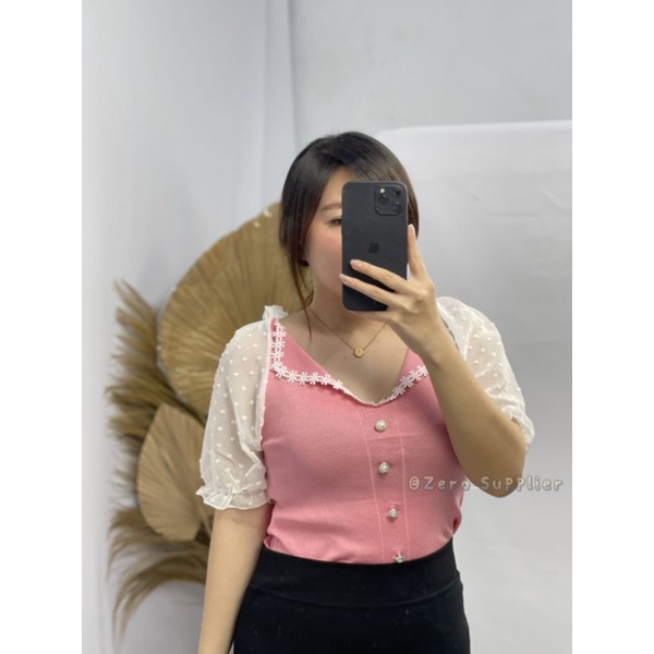 Zero~ 85008 Villy Knit Top//Atasan Kemeja & Blouse Wanita//Fashion Import-7