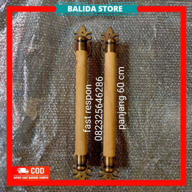 Handle Pintu Rumah Kayu Kuningan 60 cm