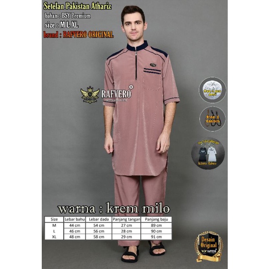 NEW Setelan Pakistan Athariz ORIGINAL RAFVERO - Setelan Pakistan Tangan Pendek - Setelan Baju Koko