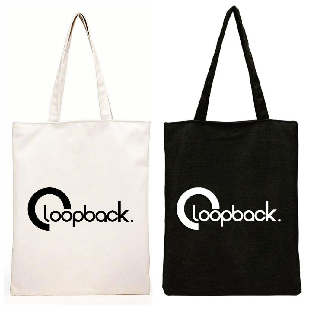 TOTEBAG Kanvas Loopback sablon Polyflex | Goody Bag, Tas Bahu