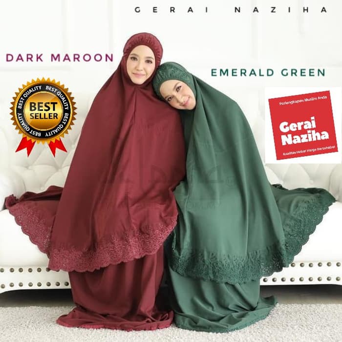 Mukena Dewasa Renda Mewah Rukuh Premium Terbaru Lebaran 2020Pro TM997  Siti Khadijah Bordir Katun