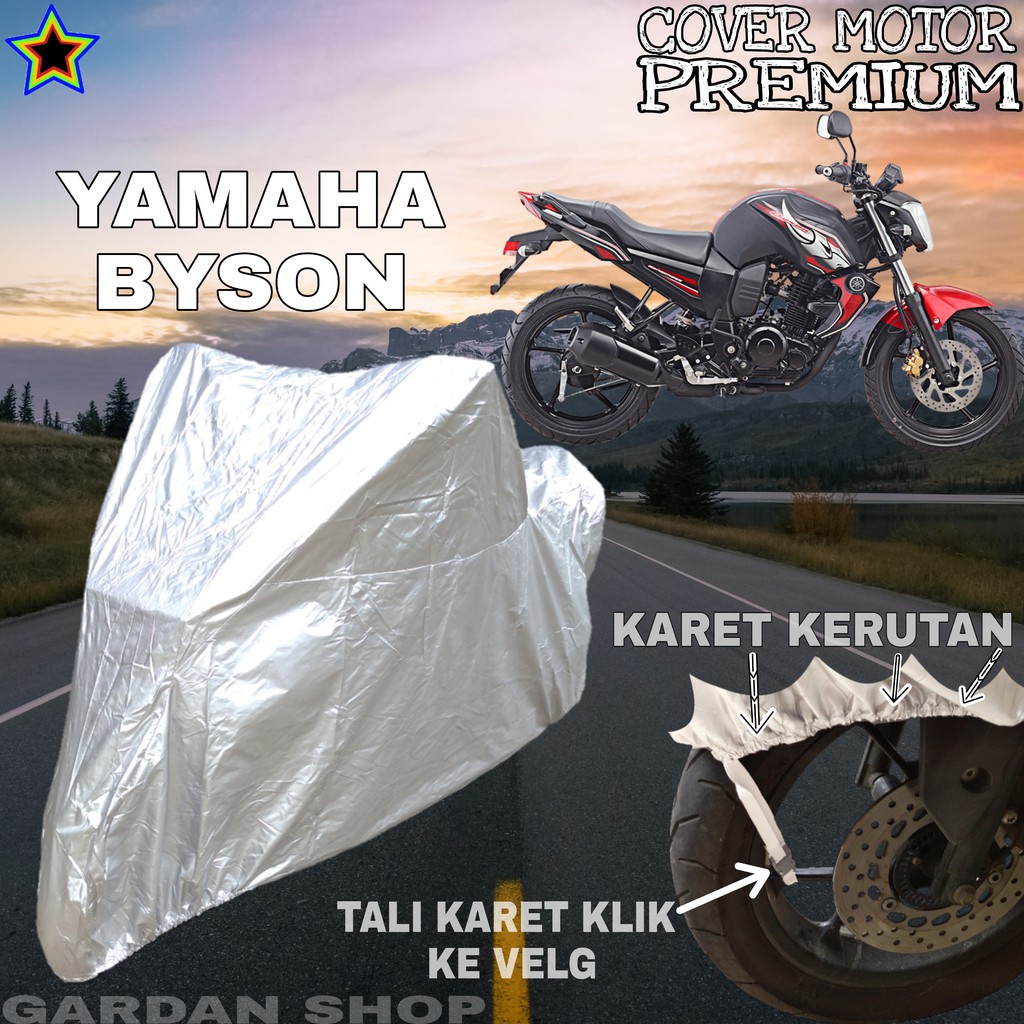 Sarung Motor YAMAHA BYSON SILVER POLOS Body Cover Penutup Motor Yamaha Byson PREMIUM