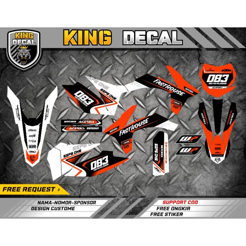 DECAL KTM 250 2017 DECAL STIKER KTM 250 2017 DECAL STICKER KTM 250 FULL BODY CUSTOME
