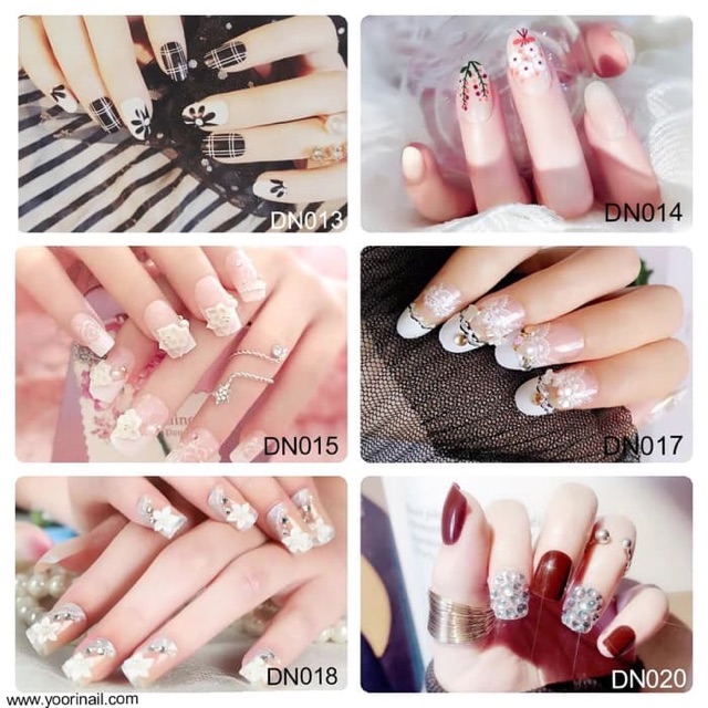 Kuku palsu hias set 24pcs wedding fake nails false nail free nail glue