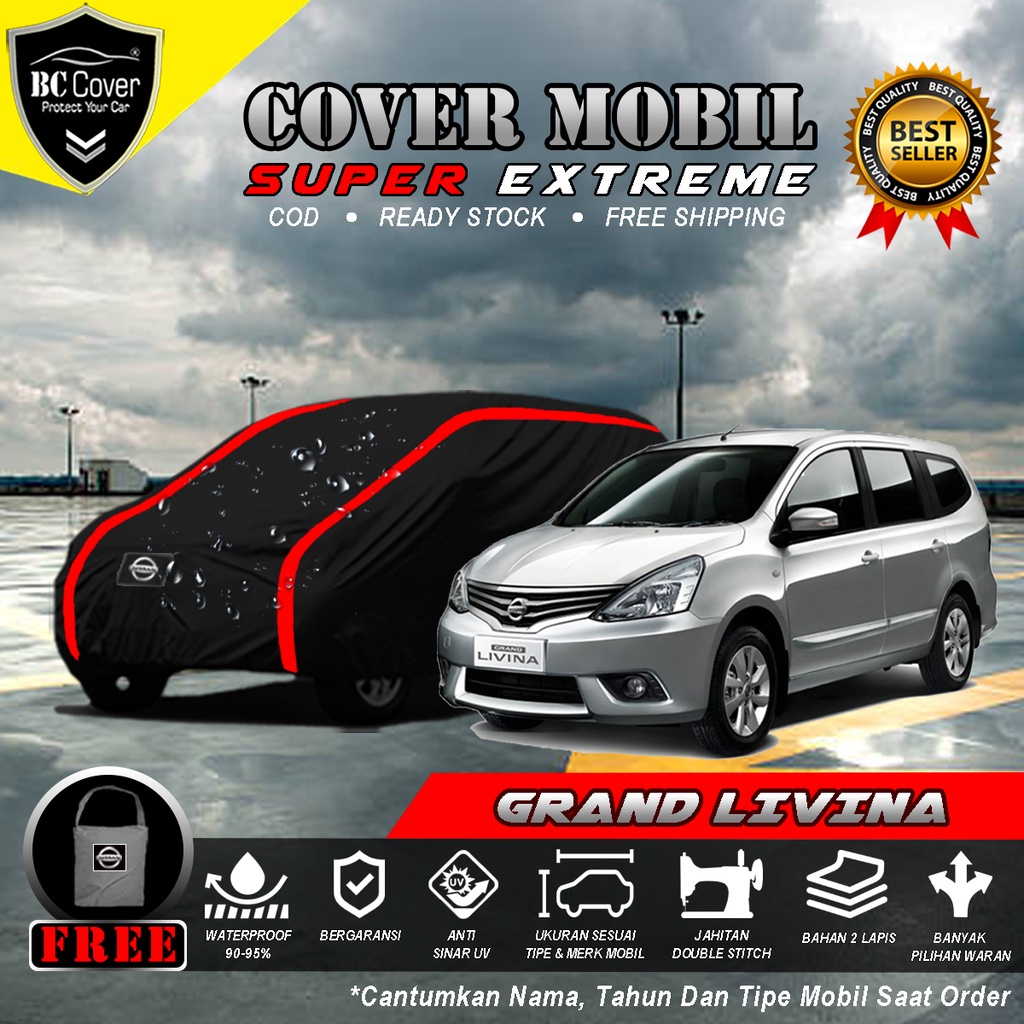 Body Cover Mobil Nissan Grand Livina Outdoor Waterproof / Sarung Mobil Grand Livina / Selimut Tutup Penutup Mantol Kerudung Mantel Mobil Nissan Livina Waterproof Outdoor Anti Air