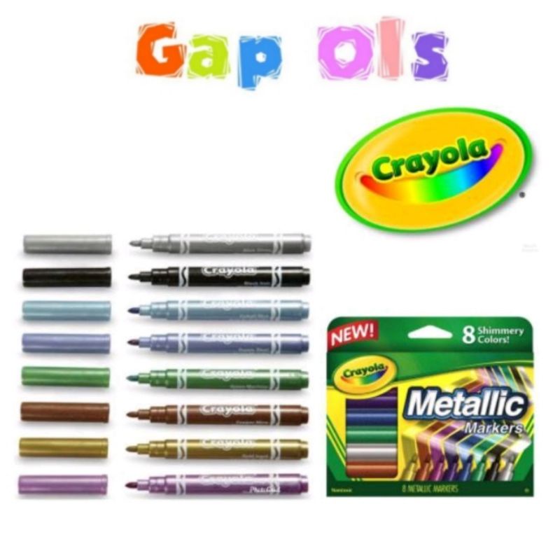 

Crayola Metallic Marker 8pcs Crayola Spidol Metalic Spidol Blink Spidol Bling