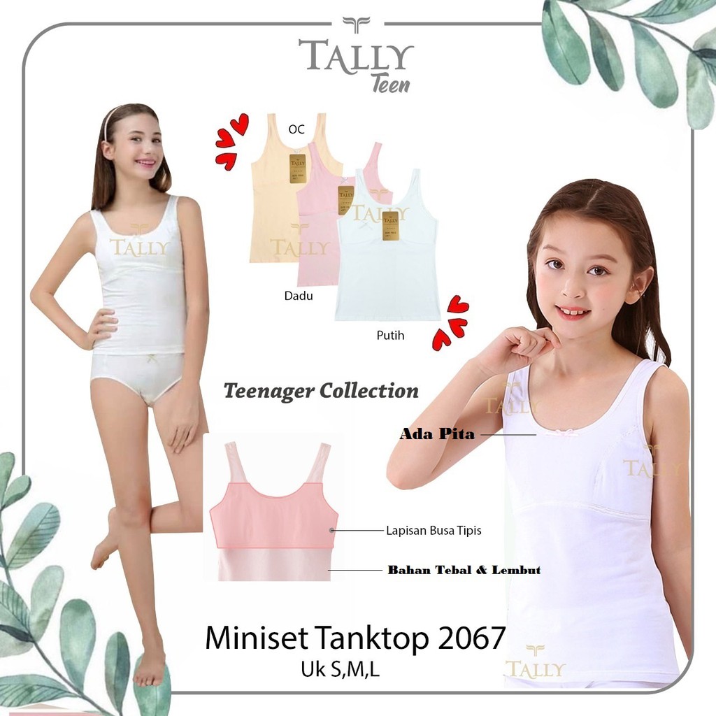 PREMIUM-Miniset Singlet REMAJA Busa Tipis Tally / Kaos Tank Top Anak Cewek ABG Tally 2067