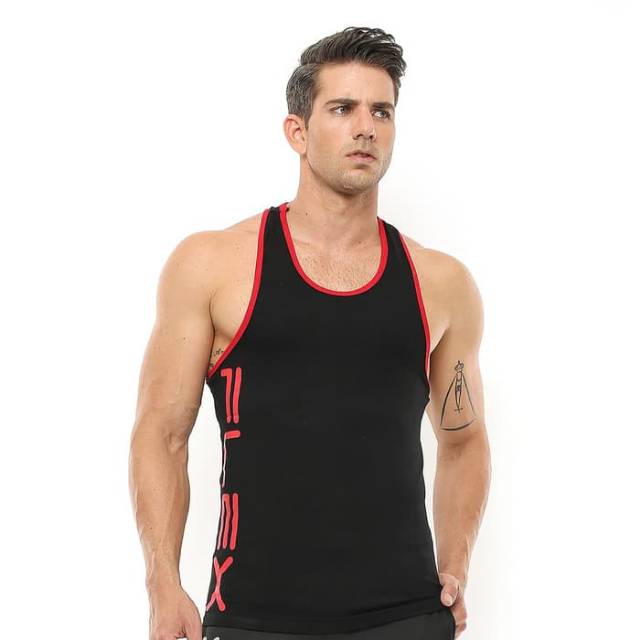 FSS-018HM Singlet sport fitness bodyfit FLEX hitam merah